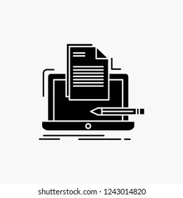 Coder, coding, computer, list, paper Glyph Icon. Vector isolated illustration