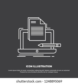 Coder, coding, computer, list, paper Icon. Line vector symbol for UI and UX, website or mobile application