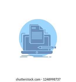 Coder, coding, computer, list, paper Glyph Icon.
