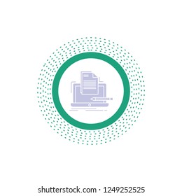 Coder, coding, computer, list, paper Glyph Icon. Vector isolated illustration