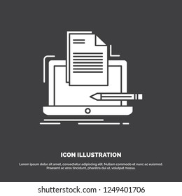 Coder, coding, computer, list, paper Icon. glyph vector symbol for UI and UX, website or mobile application