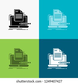 Coder, coding, computer, list, paper Icon Over Various Background. glyph style design, designed for web and app. Eps 10 vector illustration