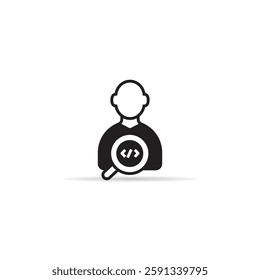 coder and developer icon with shadow on white background