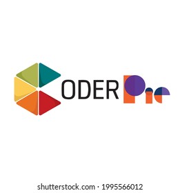 Nombre de la compañía de tarta de coder. Ilustración del logotipo del codificador de letras Digital. logo colorido. codificador. vector de icono del logotipo del programador. Plantilla De Alfabeto Listo Para Usar