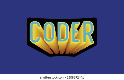 Coder Sticker Illustration Vector Print