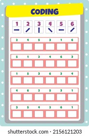 Coding activity with arrows for kids