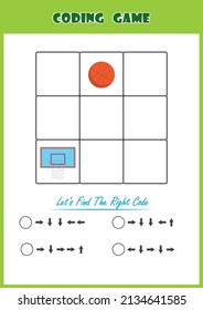 coding activity for kids. Let's find and tick the correct option