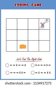 coding activity for kids. Let's find and tick the correct option. coding game, activity sheet, worksheets