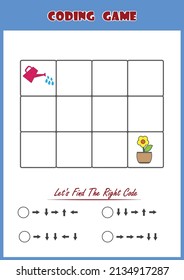 coding activity for kids. Let's find and tick the correct option. coding game, activity sheet, worksheets