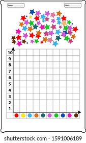 coding algorithm.place shapes in coordinates,Find and match numbers and letters coordinator.educational game for kids, worksheet.