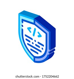 Coding Antivirus Program vector isometric sign. color isolated symbol illustration