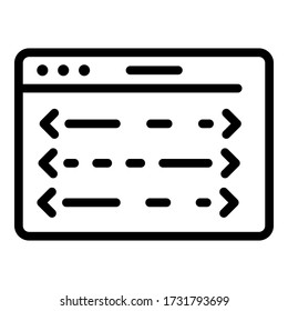 Coding application icon. Outline coding application vector icon for web design isolated on white background