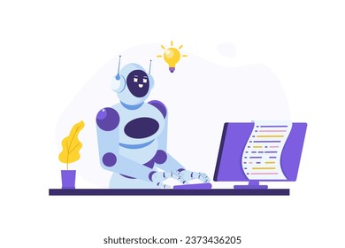Coding bot, chat bot developed concept. Vector illustrations for banner, website, landing page, flyer.