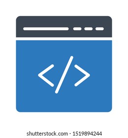 coding browser glyph colour vector icon