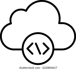 Coding Cloud Vector icon which is suitable for commercial work and easily modify or edit it

