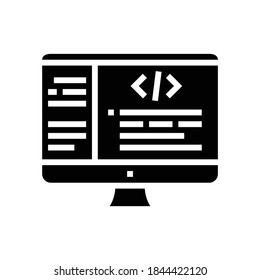 coding code geek glyph icon vector. coding code geek sign. isolated contour symbol black illustration
