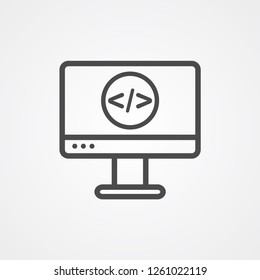 Coding computer vector icon sign symbol