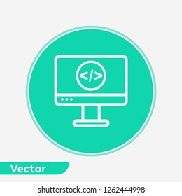 Coding computer vector icon sign symbol