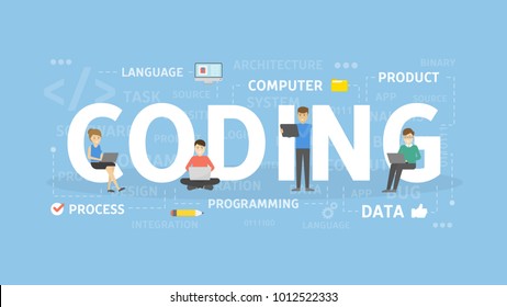 Coding Concept Illustration Idea Programming Development Stock Vector ...