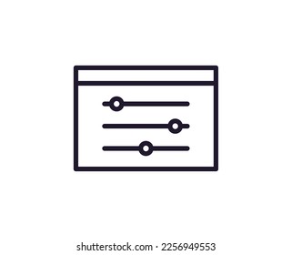 Coding concept. Single premium editable stroke pictogram perfect for logos, mobile apps, online shops and web sites. Vector symbol isolated on white background. 