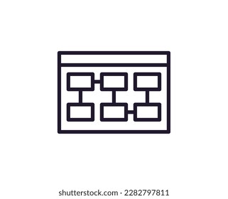 Coding concept. Single premium editable stroke pictogram perfect for logos, mobile apps, online shops and web sites. Vector symbol isolated on white background. 