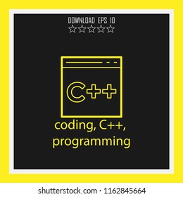 coding, C++,programming vector icon