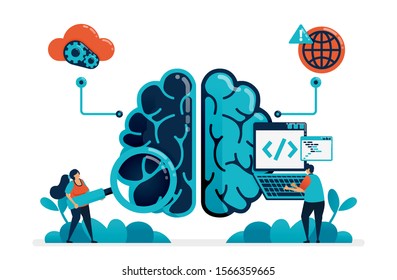 Coding Create Artificial Intelligence Program Looking Stock Vector ...