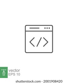 coding data development Line icon style. Back End, Web concept, programming and coding. Can also be used for SEO, digital marketing, technology. Vector illustration. Design on white background. EPS 10