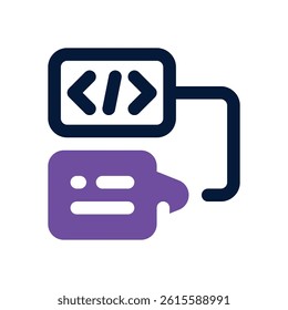 coding dual tone icon. Sleek and modern vector icon for websites, mobile apps, marketing materials, and corporate design. Fully scalable and ready to use.