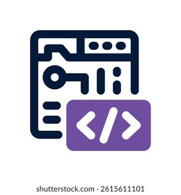 coding dual tone icon. Sleek and modern vector icon for websites, mobile apps, marketing materials, and corporate design. Fully scalable and ready to use.