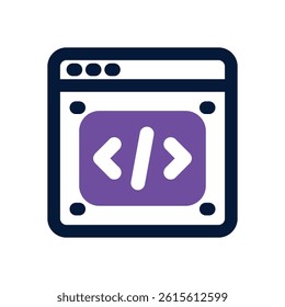 coding dual tone icon. Sleek and modern vector icon for websites, mobile apps, marketing materials, and corporate design. Fully scalable and ready to use.