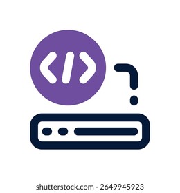 ícone duotônico de codificação. Ícone vetorial moderno e elegante para sites, aplicativos móveis, materiais de marketing e design corporativo. Totalmente dimensionável e pronto para uso.