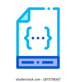 Coding File Document System Vector Thin Line Icon. Binary System, Data Encryption Linear Pictogram. Web Development, Programming Languages, Bug Fixing, HTML, Script Contour Illustration