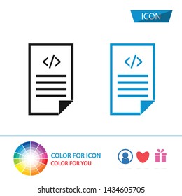 coding file icon vector isolated on white background.
