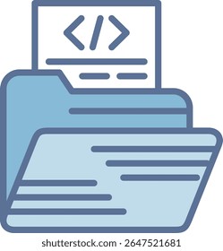 Codificando ícone de tom azul preenchido