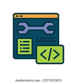 coding filled color icon. vector icon for your website, mobile, presentation, and logo design.