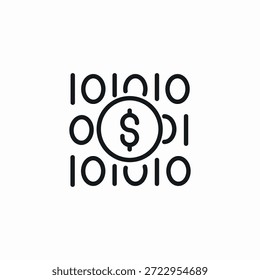 Vector de signo de icono de finanzas de codificación