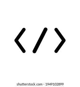 Coding flat icon. Simple style web programming symbol. Logo design element. T-shirt printing. Vector for sticker.