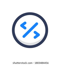 coding flat outline interface icon