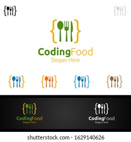 Coding Food Logo for Restaurant or Cafe