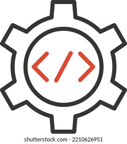 coding gear Vector icon which is suitable for commercial work and easily modify or edit it

