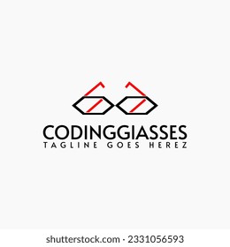 coding geek glasses, a pair of glasses with programming symbols