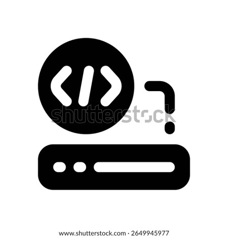 coding glyph icon. Strong and solid vector icon for websites, mobile interfaces, presentations, and visual branding. High quality and easy to edit.