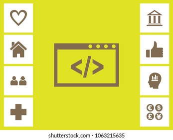 Coding Icon With Bonus Icons. Eps-10.