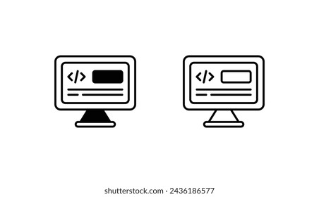 Coding icon design with white background stock illustration