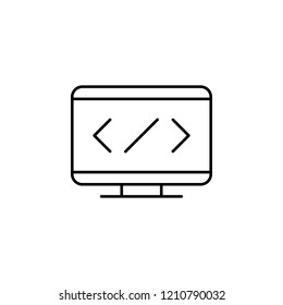 coding icon. Element of simple web icon. Thin line icon for website design and development, app development. Premium icon