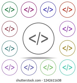 coding icon. Elements of online and web filled in multi color style icons. Simple icon for websites, web design, mobile app, info graphics