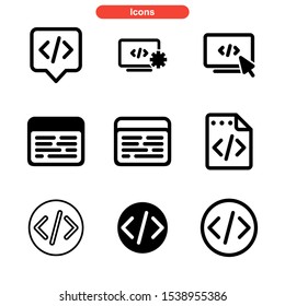 coding icon isolated sign symbol vector illustration - Collection of high quality black style vector icons
