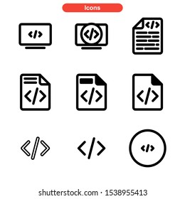 coding icon isolated sign symbol vector illustration - Collection of high quality black style vector icons
