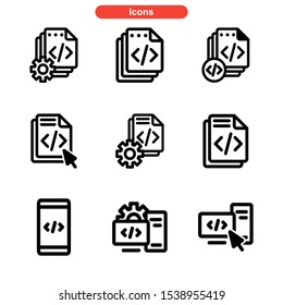 coding icon isolated sign symbol vector illustration - Collection of high quality black style vector icons
